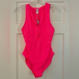 NWT!!  Andie Swim “The Malibu” One Piece Swimsuit -Neon Grapefruit Size M